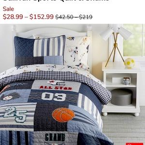 Boys Full Queen Quilt and Shams